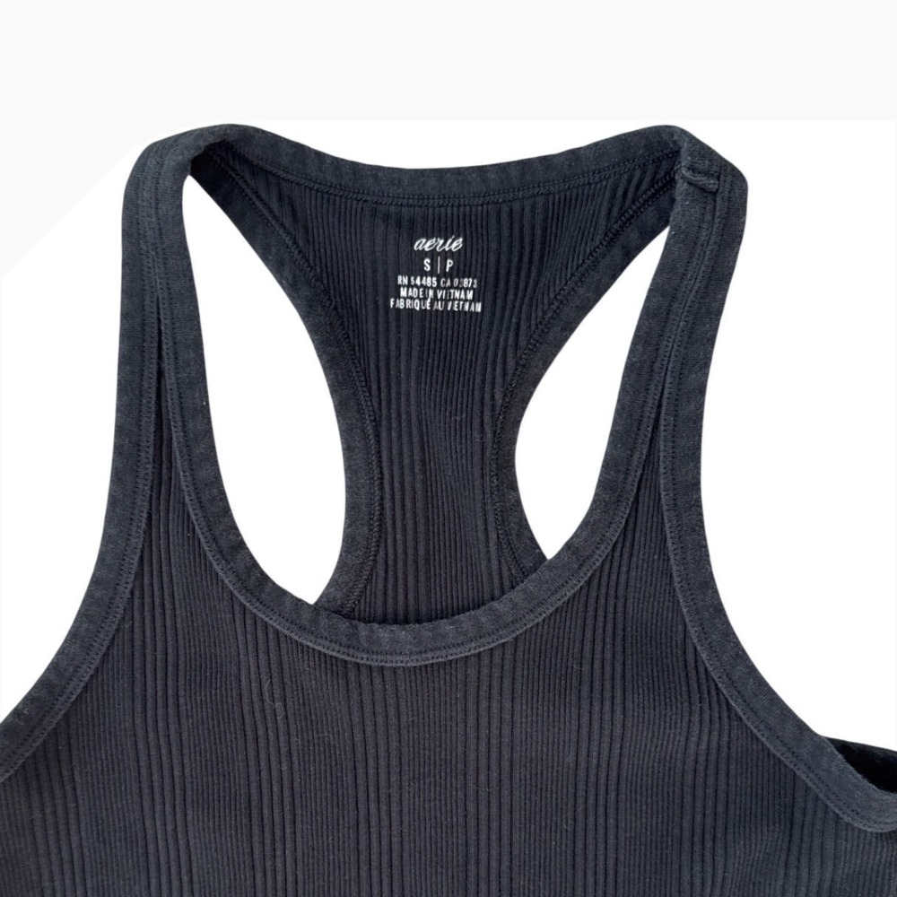 Aerie Black Ribbed Racerback Maxi Tank Dress Size‎ Small - Picture 3 of 3